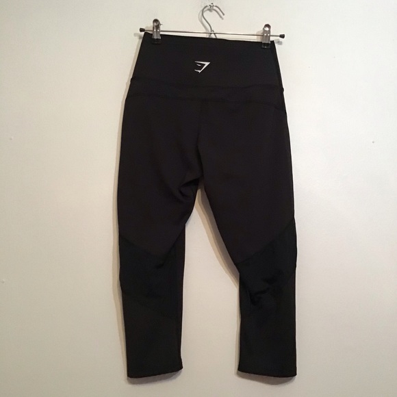 NWT GYMSHARK Fusion Cropped Leggings Black - Picture 3 of 7